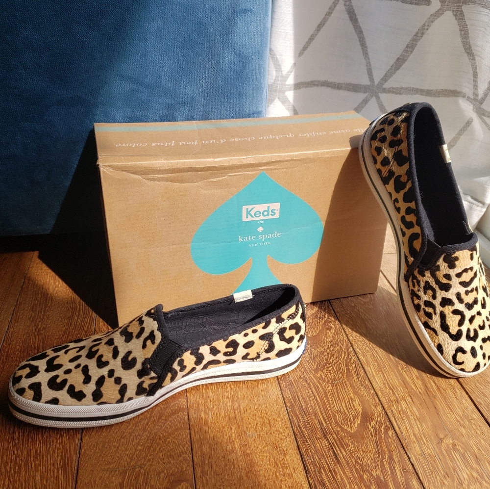 Keds x Kate Spade leopard slip on